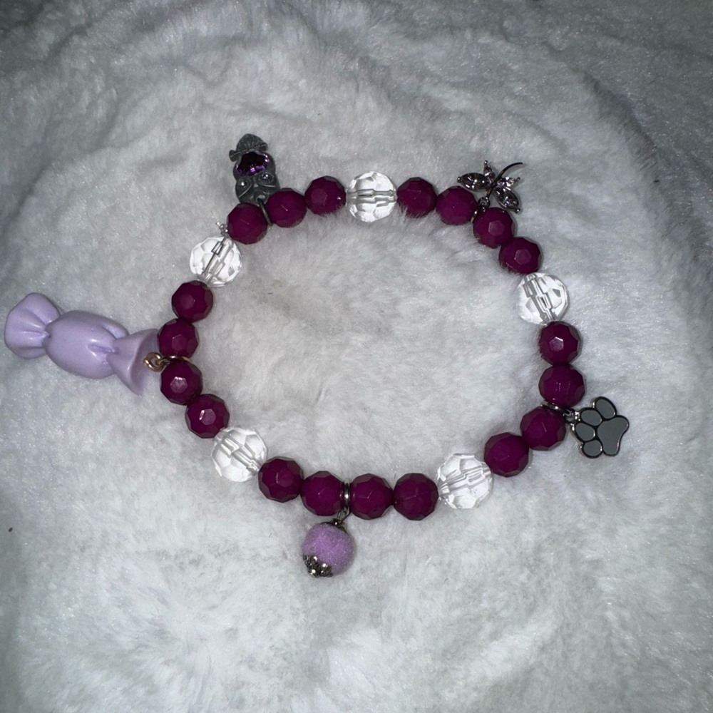 Purple charm bracelet